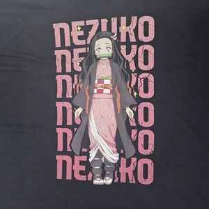 Demon Slayer Nezuko Kamado Graphic T-Shirt Black Unisex 4XL Cotton Anime Tee